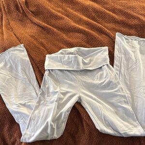 Zen blue skims fold over flare yoga pants